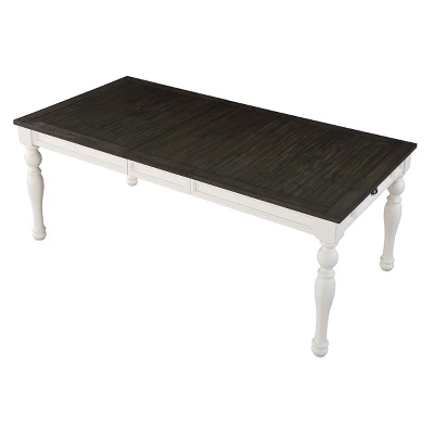 Joanna Two-Toned Extendable Dining Table Ivory/Charcoal - Steve Silver Co. - Image 2