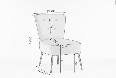 Tufted Back Teddy Fabric Slipper Chair Accent Chair-ModernLuxe - Image 2