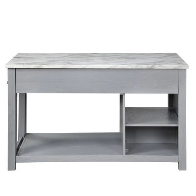 Fredricke Extendable Kitchen Island With Faux Marble - HOMES: Inside + Out - Image 8