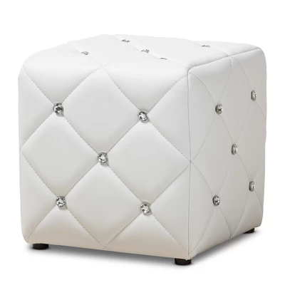 Stacey Modern And Contemporary Faux Leather Upholstered Ottoman - Baxton Studio - Image 6