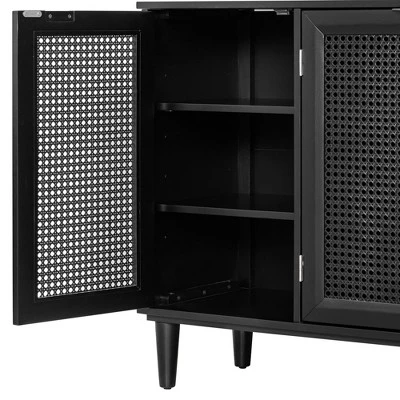 60" Generous Storage Sideboard With Faux Rattan Door - ModernLuxe - Image 10