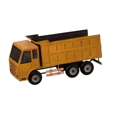 Vintiquewise Decorative Rustic Metal Yellow Single Bottle Truck Wine Holder For Tabletop Or Countertop - Image 2