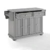 Alexandria Kitchen Island With Solid Granite Top Vintage Gray - Crosley
