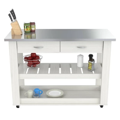 Kitchen Cart White - Inval - Image 3