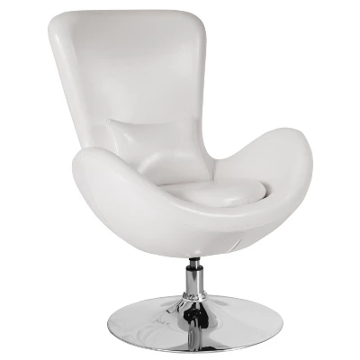 Merrick Lane High-Back Egg Style Lounge Chair With 360° Swivel Metal Base - Image 19