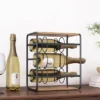 Rauser Modern Industrial 6 Bottle Tabletop Wine Rack Natural/Black - Christopher Knight Home