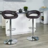 Emma And Oliver 2 Pack Contemporary Vinyl Rounded Orbit-Style Back Adjustable Height Barstool With Chrome Base