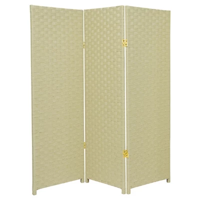 4 Ft. Tall Woven Fiber Room Divider (3 Panels) - Oriental Furniture - Image 3