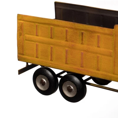 Vintiquewise Decorative Rustic Metal Yellow Single Bottle Truck Wine Holder For Tabletop Or Countertop - Image 6