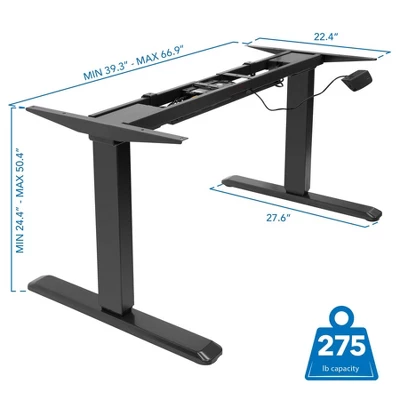 Mount-It! Dual Motor Electric Standing Desk Frame - Black - Image 2