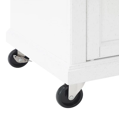 Avery Kitchen Island/Cart Distressed White/White Marble - Crosley - Image 19