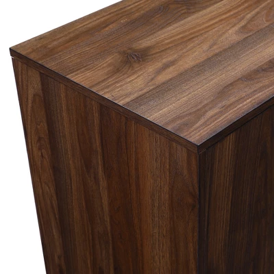 44" Mid-Century Modern Asymmetrical Sideboard Dark Walnut - Saracina Home - Image 3