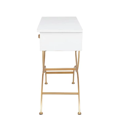 Contemporary Pine Console Table White - Olivia & May - Image 7