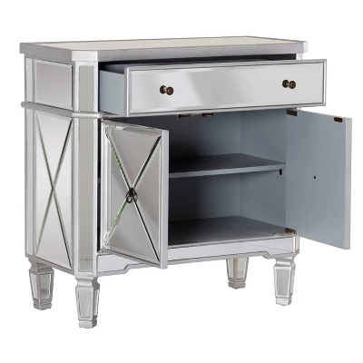 Sasha Mirrored 1Drawer 2Door Console - Powell Company - Image 3