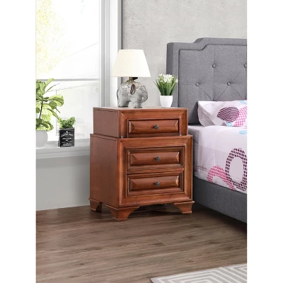 Passion Furniture LaVita 3-Drawer Oak Nightstand (29 In. H X 17 In. W X 24 In. D) - Image 6