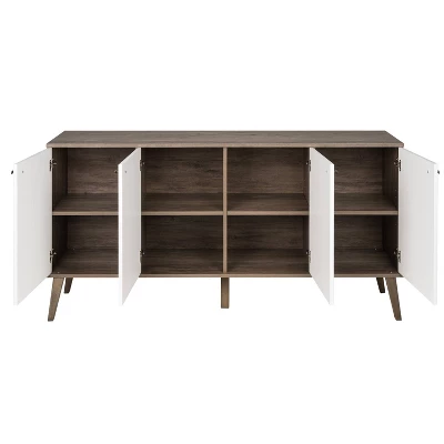 Milo Mid-Century Modern 4 Door Buffet Server - Prepac - Image 2