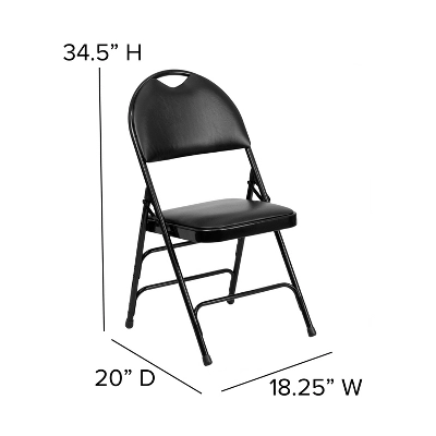 Emma And Oliver 2 Pack Home & Office Easy-Carry Party Events Padded Folding Chair - Image 4