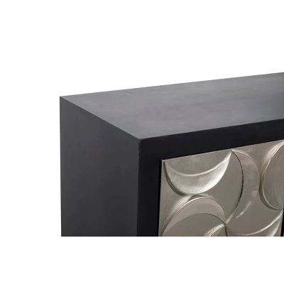 Modern Wood Rectangle Cabinet Black - Olivia & May - Image 3