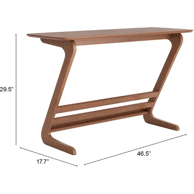 Lakeview MDF Desk Rubber Wood Walnut - ZM Home - Image 8