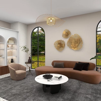 Metal And Glass Round Pedestal Table Gold - Olivia & May - Image 10