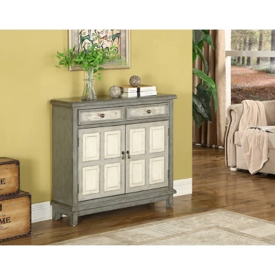 Raney 2 Drawer 2 Door Cupboard Gray - Treasure Trove Accents - Image 3