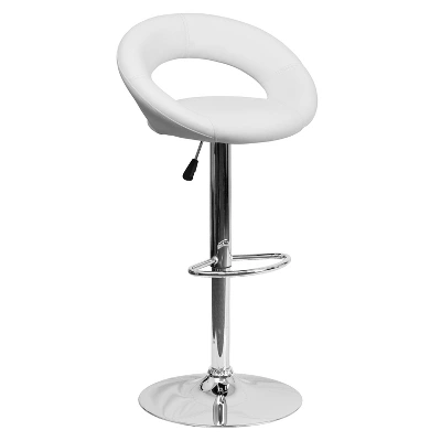 Emma And Oliver Rounded Orbit-Style Back Vinyl Swivel Adjustable Height Barstool - Image 7