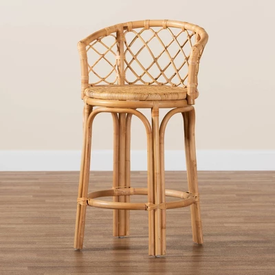 Orchard Rattan Counter Height Barstool Natural/Brown - Bali & Pari - Image 6