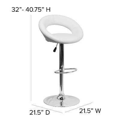 Emma And Oliver Rounded Orbit-Style Back Vinyl Swivel Adjustable Height Barstool - Image 6