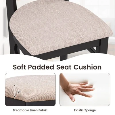 Costway Set Of 4 Bar Stools 31'' Kitchen Dining Chairs With Ergonomic Backrest & Footrest - Image 7