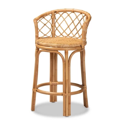Orchard Rattan Counter Height Barstool Natural/Brown - Bali & Pari