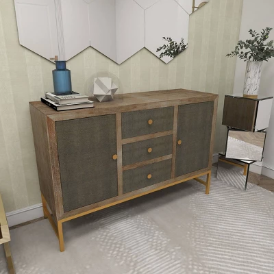 Contemporary Metal Cabinet Brown - Olivia & May - Image 9