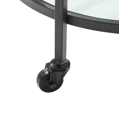 Bailey Round Bar Cart Matte Black - Crosley - Image 7