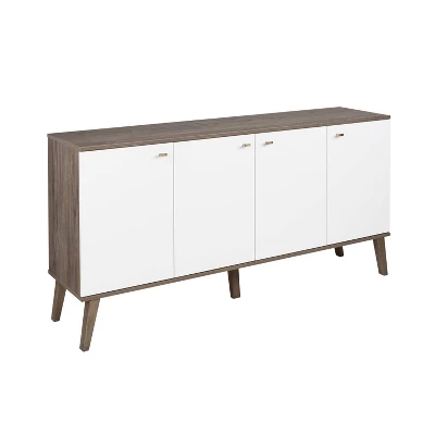 Milo Mid-Century Modern 4 Door Buffet Server - Prepac - Image 3