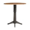 42" Alexandra Round Top Dual Drop Leaf Bar Height Pedestal Dining Table Hickory/Washed Coal - International Concepts