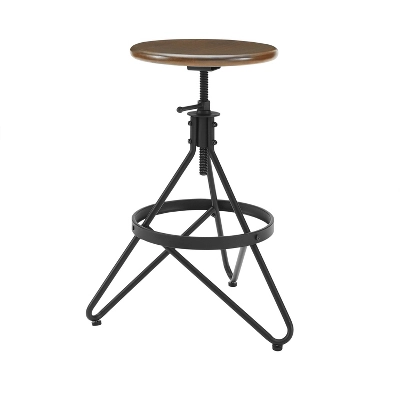 Kalen Adjustable Height Swivel Barstool Brown/Matte Black - Crosley - Image 6