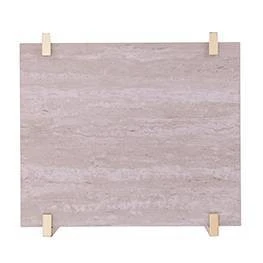 Amelia Square Faux Marble End Table With Storage Brass - Aiden Lane - Image 3