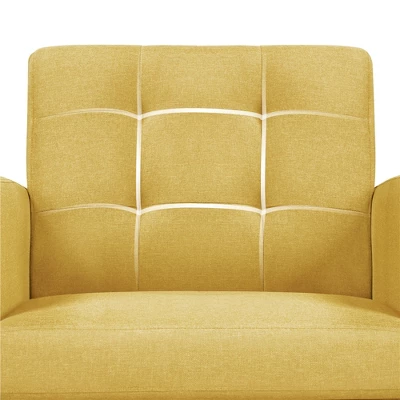 Yaheetech Modern Armchair Accent Chair Fabric Tufted With Rubber Wooden Leg - Image 4