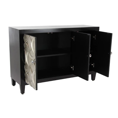 Modern Wood Rectangle Cabinet Black - Olivia & May - Image 7