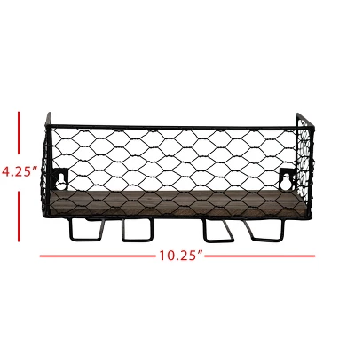 Two Bottle Black Wire Metal Wall Mount Wine Rack - Foreside Home & Garden - Image 6