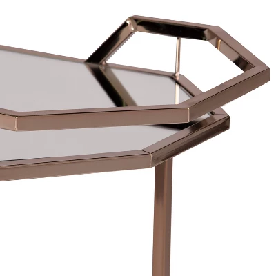 Arya Art Deco Bar Cart Gold - Aiden Lane - Image 3