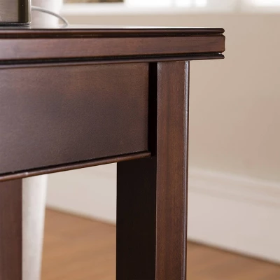 Laurent Narrow Chairside Table Chocolate Cherry Finish - Leick Home - Image 3