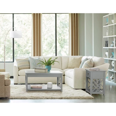 Middlebury Wood End Table With Drawer And Shelf Gray - Alaterre Furniture - Image 2