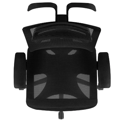 Flash Furniture Ergonomic Black Mesh Office Chair-Synchro-Tilt, Pivot Headrest, Adjustable Arms - Image 8