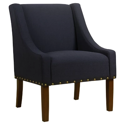 Modern Swoop Accent Chair With Nailhead Trim - Homepop - Image 12