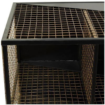 Industrial Mesh Metal Console Table Black - Olivia & May - Image 3