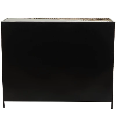 Industrial Mesh Metal Console Table Black - Olivia & May - Image 4