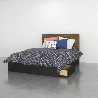Bogota 3 Drawer Storage Bed With Headboard Truffle/Black - Nexera - Image 5
