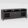 Hollywood Cabinet With Drawers TV Stand For TVs Up To 80" Dark Gray - CorLiving