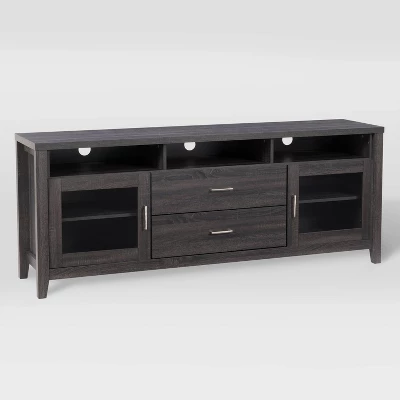Hollywood Cabinet With Drawers TV Stand For TVs Up To 80" Dark Gray - CorLiving