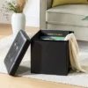 15" Buttoned Folding Storage Ottoman - Mellow